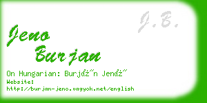 jeno burjan business card